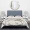 Designart 'Indigold Grey Peonies IV' Cottage Bedding Set - Duvet Cover & Shams